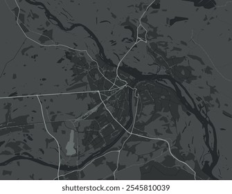 Vector city map of Nizhniy Novgorod in the Russian Federation with white roads isolated on a grey background.