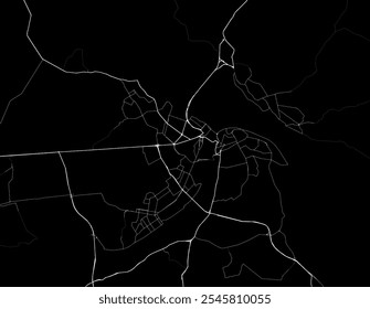 Vector city map of Nizhniy Novgorod in the Russian Federation with white roads isolated on a black background.