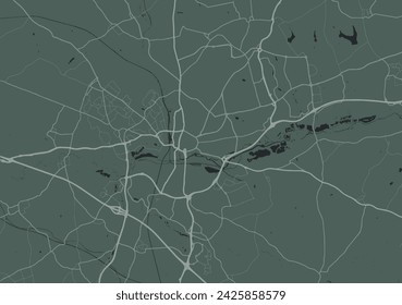 Vector city map of Northampton in the United Kingdom with white roads isolated on a green background.