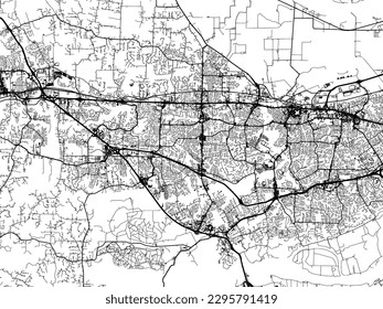 Vector city map of O'Fallon Missouri in the United States of America with black roads isolated on a white background.