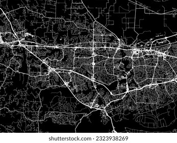 Vector city map of O'Fallon Missouri in the United States of America with white roads isolated on a black background.