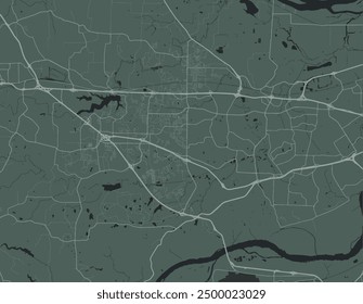 Vector city map of O'Fallon Missouri in the United States of America with white roads isolated on a green background.
