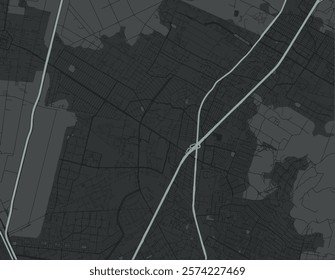 Vector city map of Ojo de Agua in Mexico with white roads isolated on a grey background.