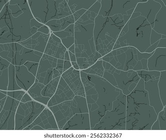 Vector city map of Oldham in the United Kingdom with white roads isolated on a green background.