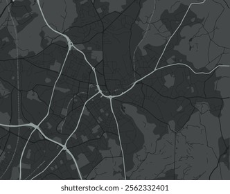 Vector city map of Oldham in the United Kingdom with white roads isolated on a grey background.