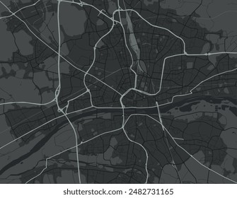 Vector city map of Orleans in France with white roads isolated on a grey background.