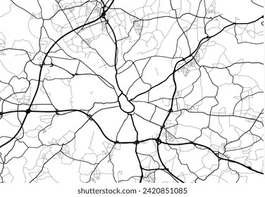 Vector city map of Osnabruck in Germany with black roads isolated on a white background.