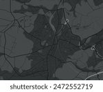 Vector city map of Ottignies-Louvain-la-Neuve in Belgium with white roads isolated on a grey background.