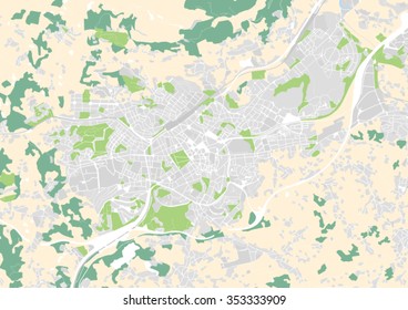 vector city map of Oviedo, Spain