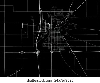 Vector city map of Owatonna Minnesota in the United States of America with white roads isolated on a black background.