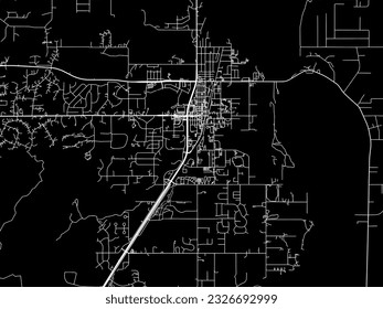 Mapa de la ciudad vector del Palmer Alaska en los Estados Unidos de América con carreteras blancas aisladas en un fondo negro.