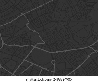 Vector city map of Pamplona Centro in Spain with grey roads isolated on a brown background.