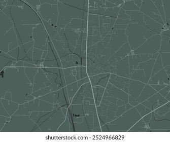 Vector city map of Panipat in the Republic of India with white roads isolated on a green background.