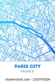 Vector city map of Paris with well organized separated layers. Vector illustration.