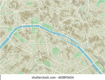 Vector city map of Paris with well organized separated layers.