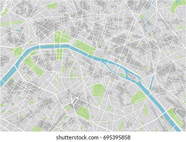 Vector city map of Paris with well organized separated layers.