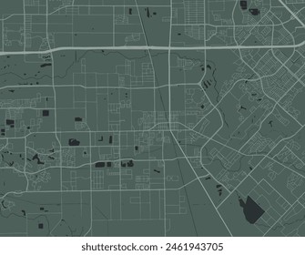Vector city map of Pearland Texas in the United States of America with white roads isolated on a green background.