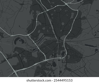 Vector city map of Peterborough in the United Kingdom with white roads isolated on a grey background.