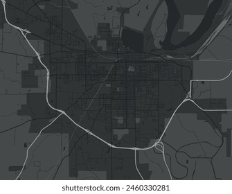 Vector city map of Pine Bluff Arkansas in the United States of America with white roads isolated on a grey background.