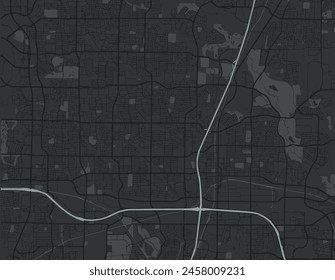 Vector city map of Plano Texas in the United States of America with white roads isolated on a grey background.