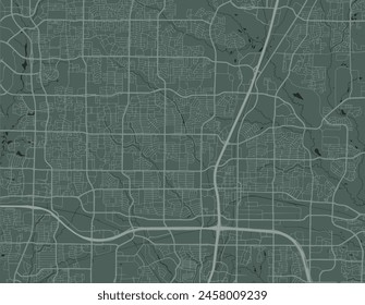 Vector city map of Plano Texas in the United States of America with white roads isolated on a green background.