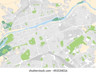 vector city map of Plovdiv, Bulgaria