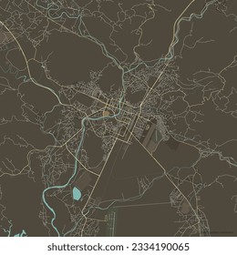 Vector city map of Podgorica, Montenegro