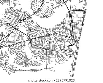 Stadtplan von Point Pleasant New Jersey in den Vereinigten Staaten von Amerika mit schwarzen Straßen einzeln auf weißem Hintergrund.