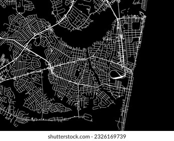 Vector city map of Point Pleasant New Jersey in the United States of America with white roads isolated on a black background.