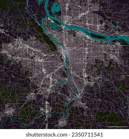 Vector city map of Portland Oregon USA