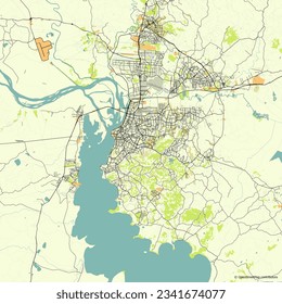 Vector city map of Porto Alegre, RS, Brazil