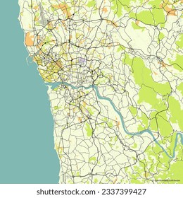 Vector city map of Porto, Portugal
