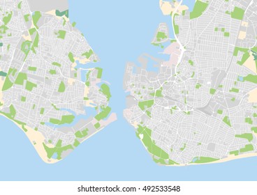 vector city map of Portsmouth, United Kingdom