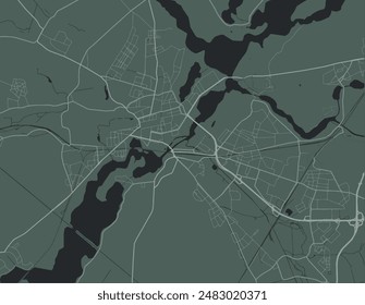 Vector city map of Potsdam in the Germany with white roads isolated on a green background.