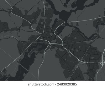 Vector city map of Potsdam in the Germany with white roads isolated on a grey background.