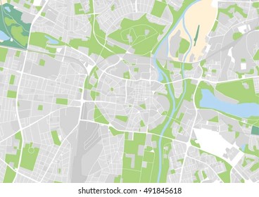 Vector City Map Of Poznan, Poland