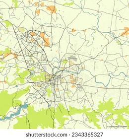 Mapa de la ciudad vectorial de Pune, Maharashtra, India