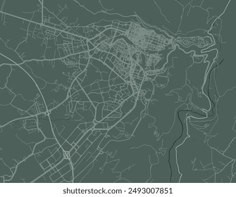 Vector city map of Ragusa in Italy with white roads isolated on a green background