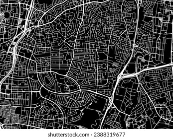 Vector city map of Ramat Gan in Israel with white roads isolated on a black background.