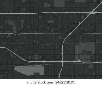 Vector city map of Rancho Cucamonga California in the United States of America with white roads isolated on a grey background.