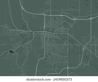 Vector city map of Rapid City South Dakota in the United States of America with white roads isolated on a green background.