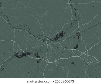 Vector city map of Reading in the United Kingdom with white roads isolated on a green background.
