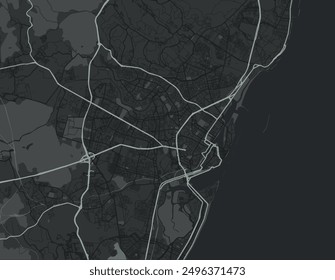 Vector city map of Recife in Brazil with white roads isolated on a grey background.