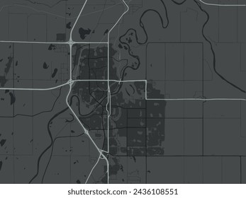 Vector city map of Red Deer Alberta in Canada with white roads isolated on a grey background.