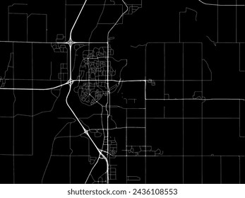 Vector city map of Red Deer Alberta in Canada with white roads isolated on a black background.