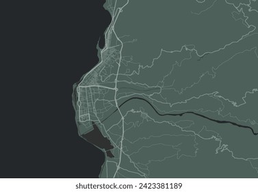 Vector city map of Regio di Calabria in Italy with white roads isolated on a green background.