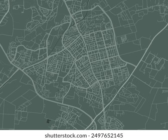 Vector city map of Rehovot in Israel with white roads isolated on a green background.