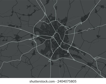 Vector city map of Reims in the France with white roads isolated on a grey background.