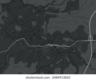 Vector city map of Remscheid in Germany with white roads isolated on a grey background.
