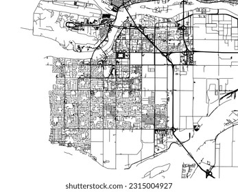 Vector city map of Richmond British Columbia in Canada with black roads isolated on a white background.